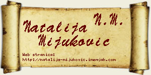 Natalija Mijuković vizit kartica
